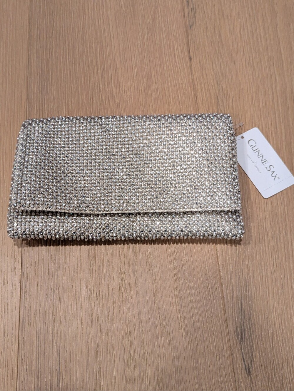 GUNNE SAX Silver Crystal Envelope Clutch